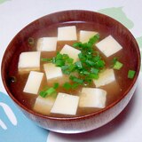 麦みそで豆腐の味噌汁＋＋